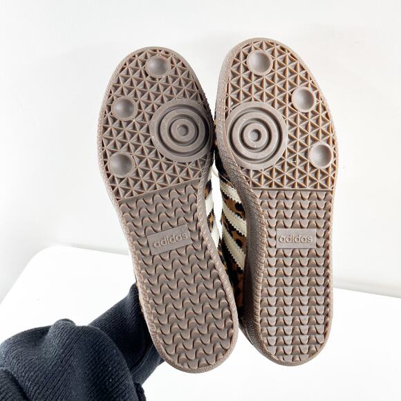 Adidas Samba OG Leopard Print Shoes Sneakers Tan Black White 7 - Picture 3 of 7